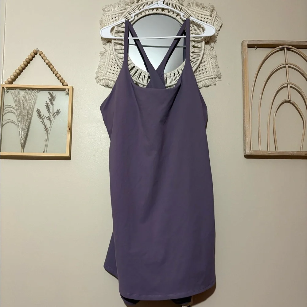 HALARA Tulip Purple Cross Back Athletic Dress - Picture 2 of 4